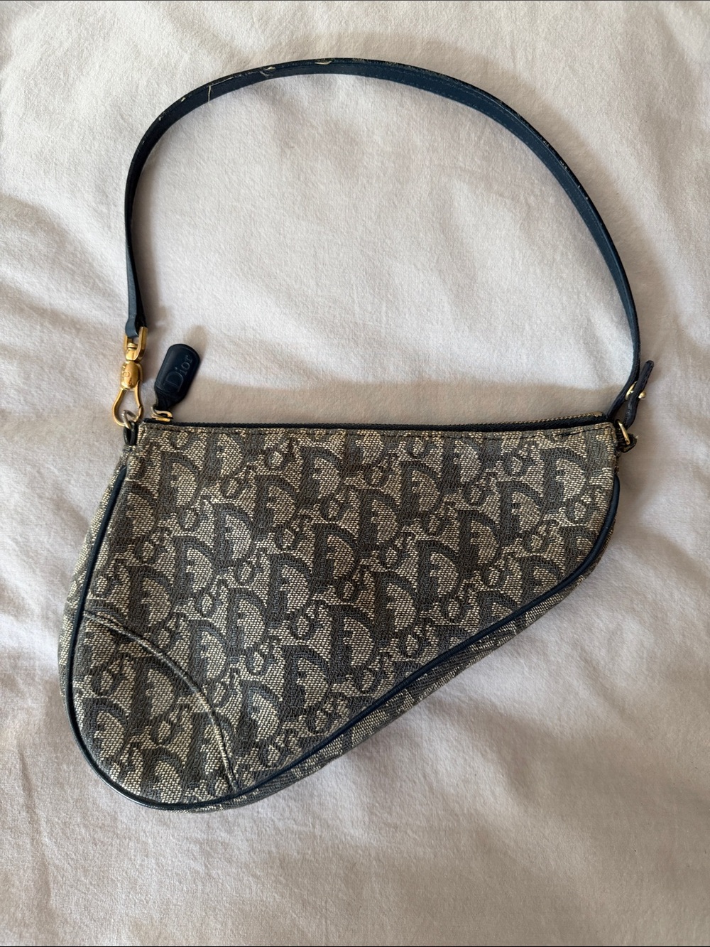 Vintage Dior diorissimo Monogram Saddle Shoulder Pochette Bag As-is